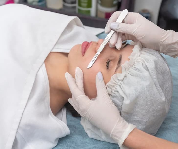 Dermaplaning facial para remoção de pelos e células mortas na Clínica Fernanda Rabelo